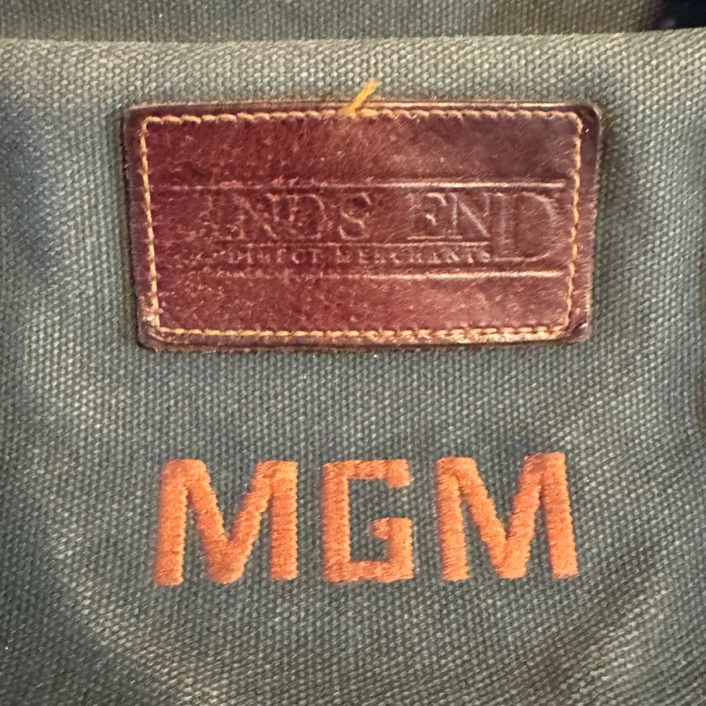 Vintage MGM Movie Studios Lands End Canvas Green & Brown Men's Briefcase Bag